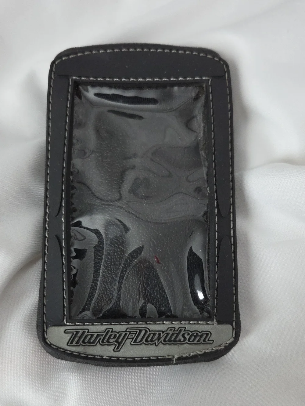Harley-Davidson Black Leather Magnetic Phone Holster with Clear Window